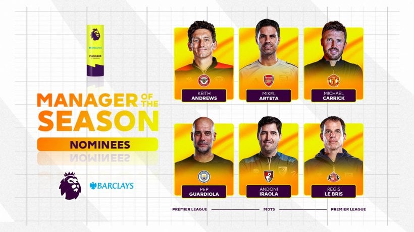 List of Nominees for the Best Manager Award of the Season in the Premier League