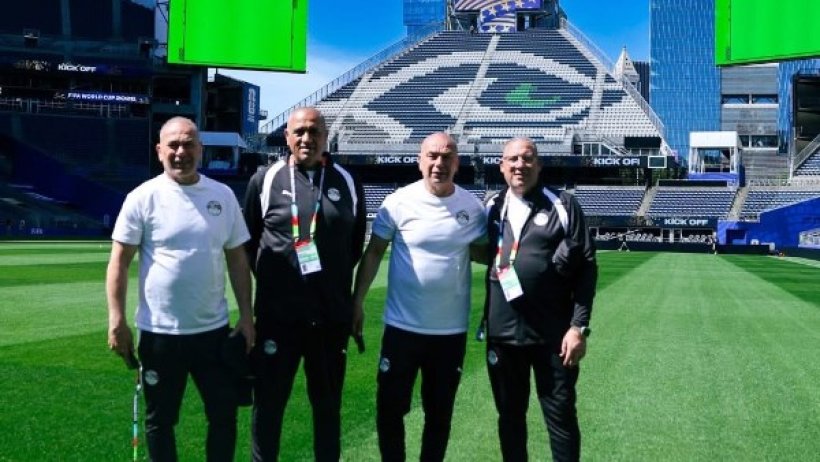 El equipo de Egipto inspecciona el estadio para el enfrentamiento contra Bélgica