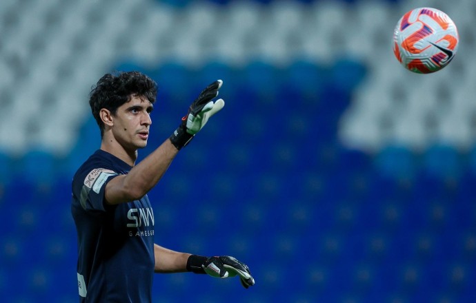 Al Hilal goalkeeper Bono competes for an individual award in the Rushen League