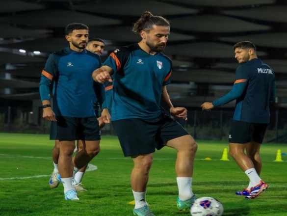 The Palestinian national team continues its preparations to confront Iraq