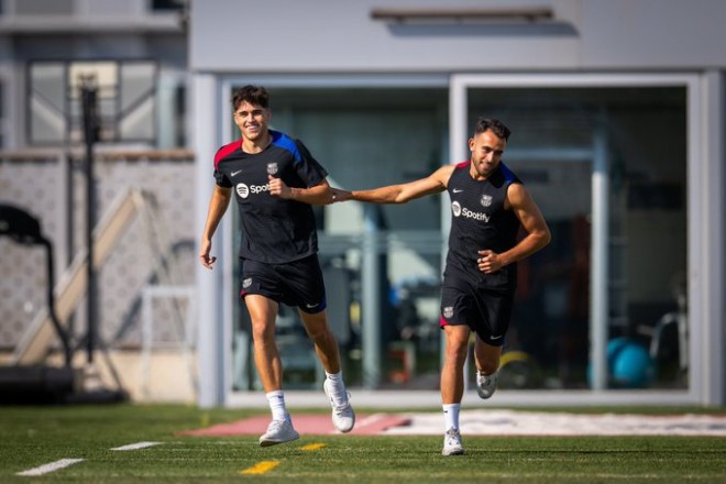 The Barcelona duo returns to training