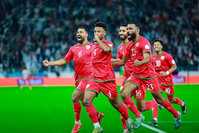 Oman players express their happiness at qualifying for the 26th Gulf Final