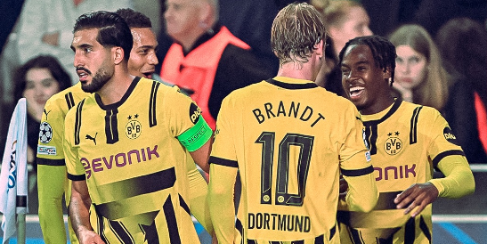 Dortmund beat Club Brugge by three in the Champions League