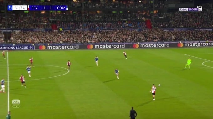 Gol Anis Hadj Moussa Para el equipo Feyenoord Contra Como en el minuto 52
