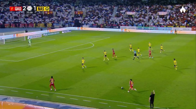 هدف جوليان كوينونيس لفريق القادسية بمواجهة النصر بالدقيقة 78