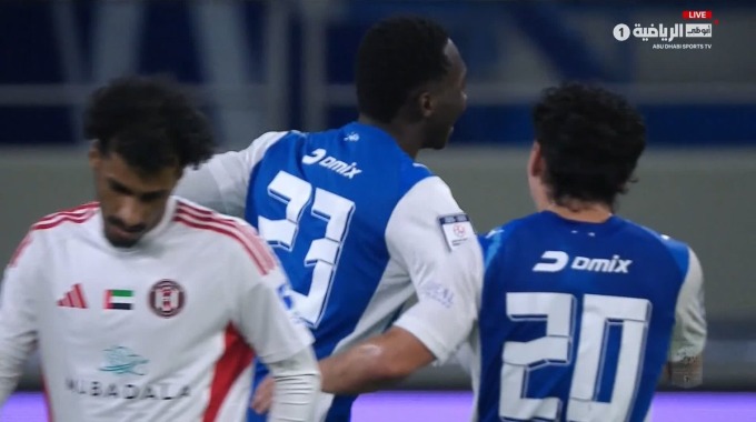 هدف شيكنا دومبيا لفريق النصر بمواجهة الجزيرة بالدقيقة 73