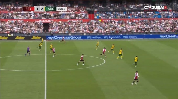Gol Anis Hadj Moussa Para el equipo Feyenoord Contra ADO en el minuto 72