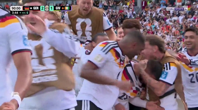 Goal Deniz Undav For Team Germany Against Ivory Coast minute 90