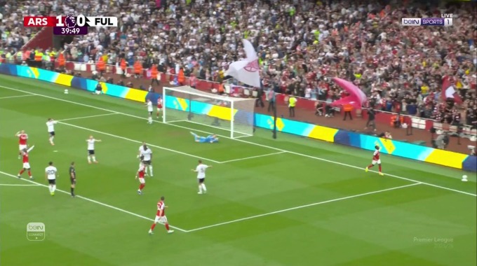 Goal Bukayo Saka For Team Arsenal Against Fulham minute 40