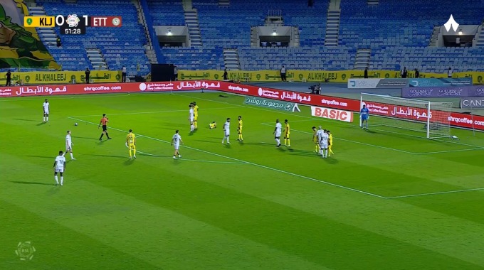 هدف جيورجينهو فاينالدوم لفريق الاتفاق بمواجهة الخليج بالدقيقة 52
