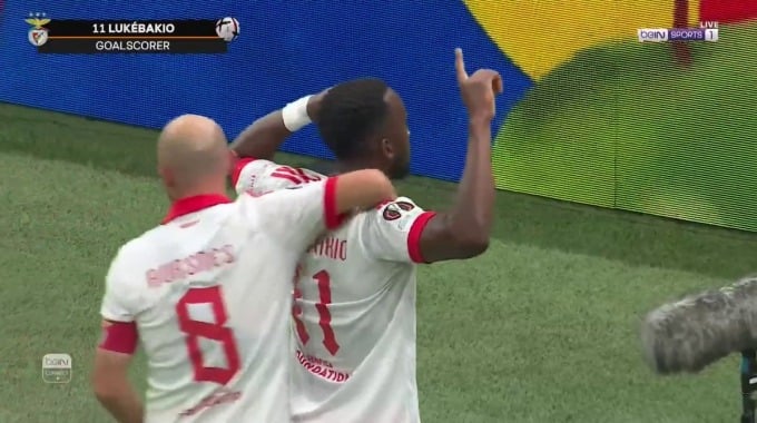 But Dodi Lukébakio Pour l’équipe Benfica Contre AC Milan à la minute 16