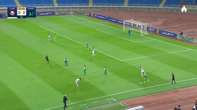 Gol Hamoud Al-Shammari Para el equipo Al-Raed Contra Al Najma en el minuto 32