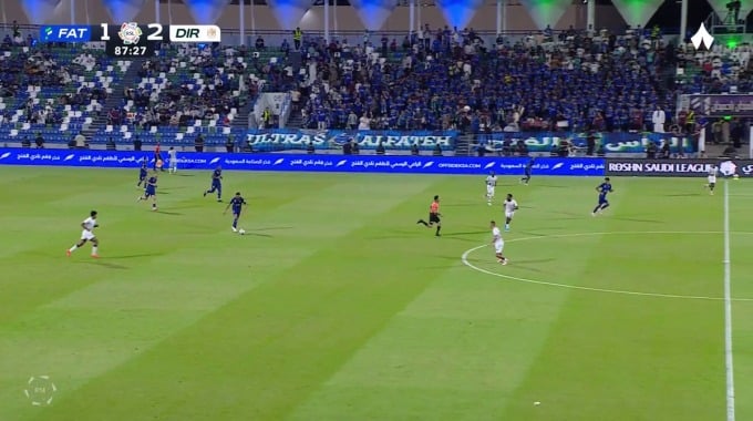 CrossBar Fahad Aqeel Al-Zubaidi For Team Al Fateh FC Against Al Diriyah minute 88