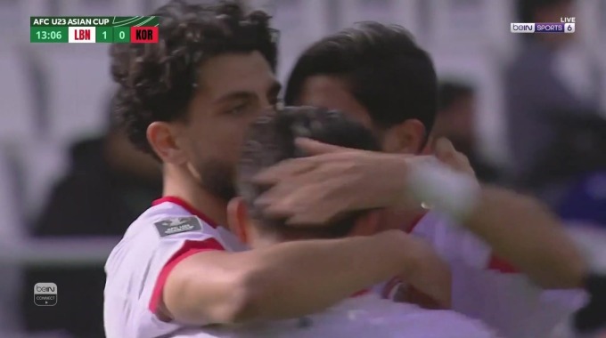 Goal Leonardo Farah Shahin For Team Lebanon U23 Against South Korea U23 minute 13
