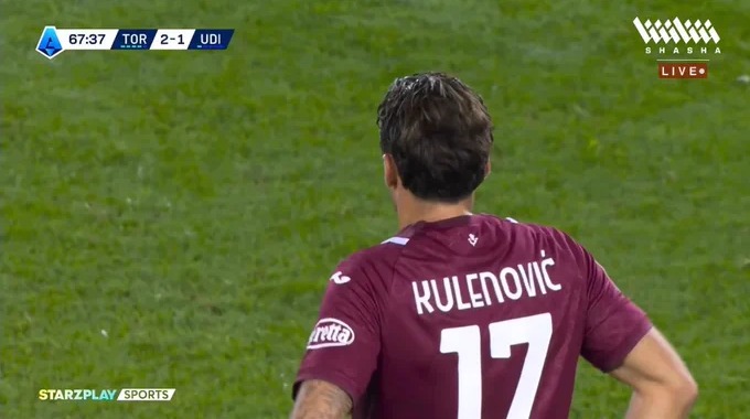 Goal Sandro Kulenović For Team Torino Against Udinese minute 67