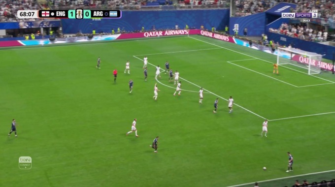 Miss Goal Nico González For Team Argentina Against England minute 69