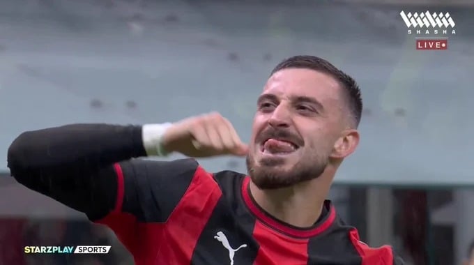 Goal Mario Gila For Team AC Milan Against Atalanta minute 58