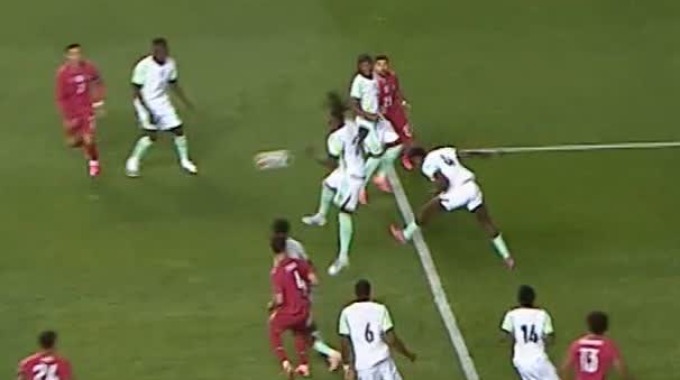 Tiro al poste João Félix Para el equipo Portugal Contra Nigeria en el minuto 49