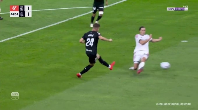 هدف لوكا سوتشيتش لفريق ريال سوسيداد بمواجهة ريال مدريد بالدقيقة 44