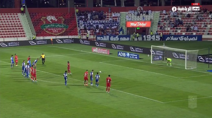 Penalty Yuri César For Team Shabab Al-Ahli Against Al-Nasr SC minute 90