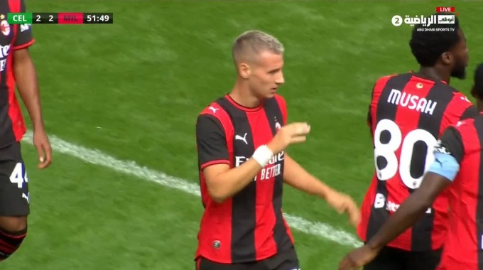 Goal Francesco Camarda For Team AC Milan Against Celtic minute 52
