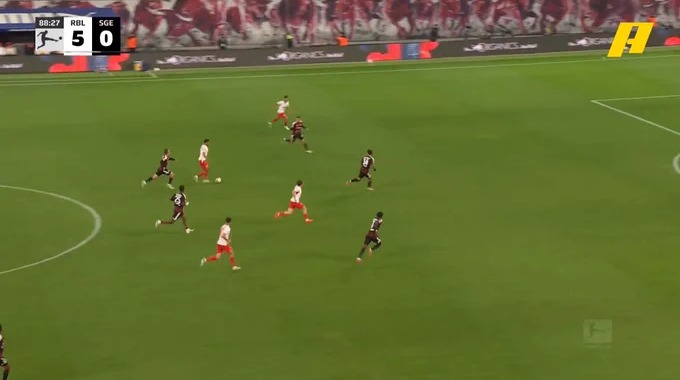 Goal Tidiam Gomis For Team RB Leipzig Against Frankfurt minute 89