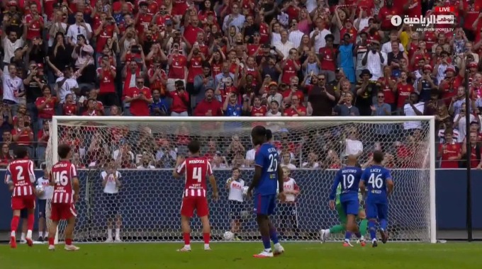 Penalti Bryan Mbeumo Para el equipo Man United Contra Atlético en el minuto 53