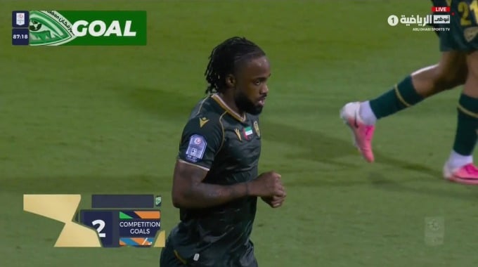 Gol Junior Flemmings Para el equipo Khorfakkan Contra Al-Wasl en el minuto 87