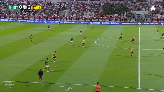 Goal Khalid Al-Ghannam For Team Al-Ettifaq Against Al Ittihad minute 27
