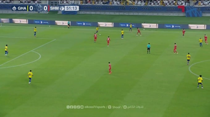 هدف فابريسيو دياز لفريق الغرافة بمواجهة الشمال بالدقيقة 52