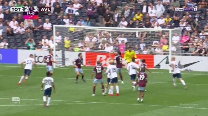 Goal Jan Paul van Hecke For Team Tottenham Against Aston Villa minute 90