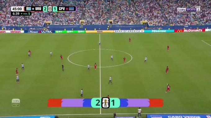 Goal Agustín Canobbio For Team Uruguay Against Cape Verde minute 45