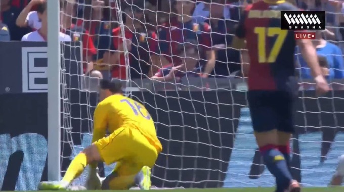 Penalty Christopher Nkunku Pour l’équipe AC Milan Contre Genoa à la minute 51