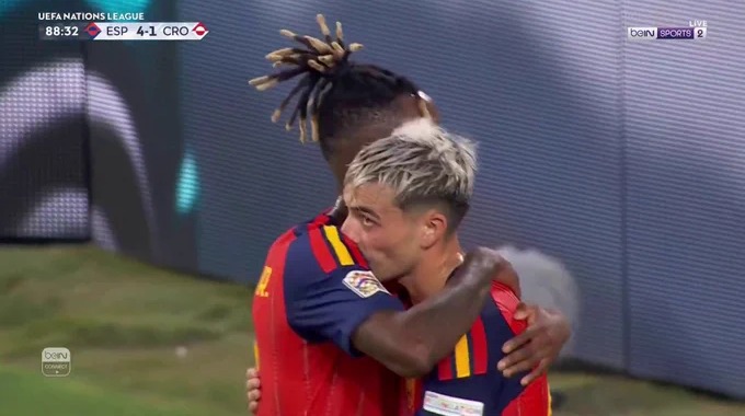 Goal Nico Williams For Team Spain Against Croatia minute 89
