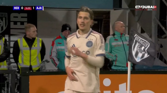 Goal Mika Godts For Team Ajax Against Heracles minute 16