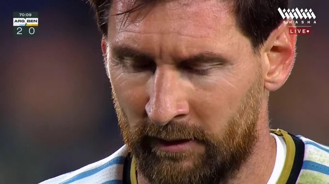Penalty Lionel Messi For Team Argentina Against Benin minute 71