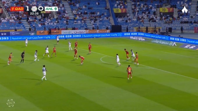 Yellow Card Valentin Atangana For Team Al-Ahli Against Al-Qadsiah minute 23