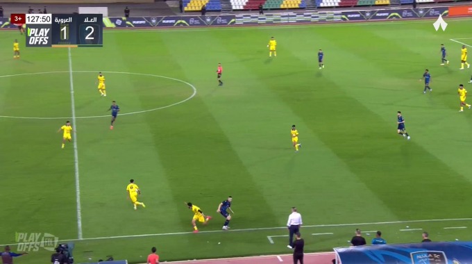 Carton rouge Husein Al-Shuwaish Pour l’équipe Al-Orobah Contre Al-Ula à la minute 120