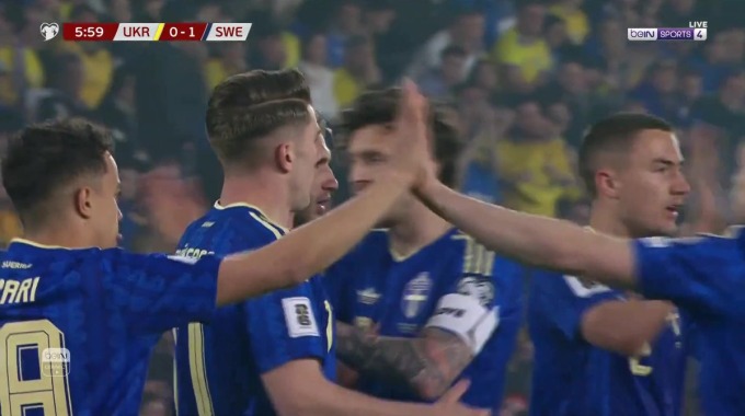 Goal Viktor Gyökeres For Team Sweden Against Ukraine minute 6