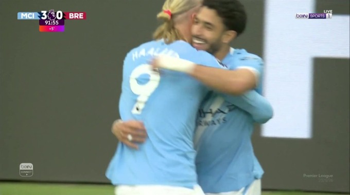 Goal Omar Marmoush For Team Man City Against Brentford minute 90