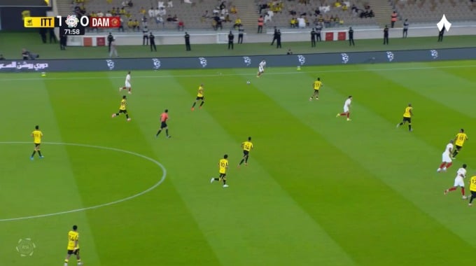 هدف ياكو ميتي لفريق ضمك بمواجهة الاتحاد بالدقيقة 72