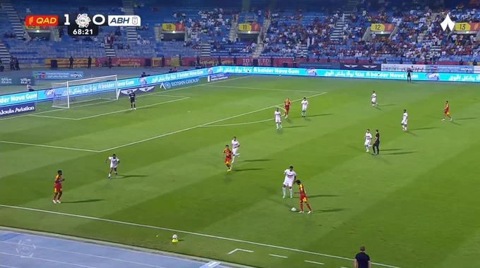 Goal Mohammed Abu Al-Shamat For Team Al-Qadsiah Against Abha minute 69