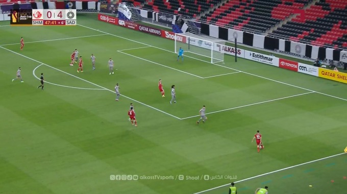 Goal Tamer Seyam For Team Al-Shamal Against Al-Sadd minute 45