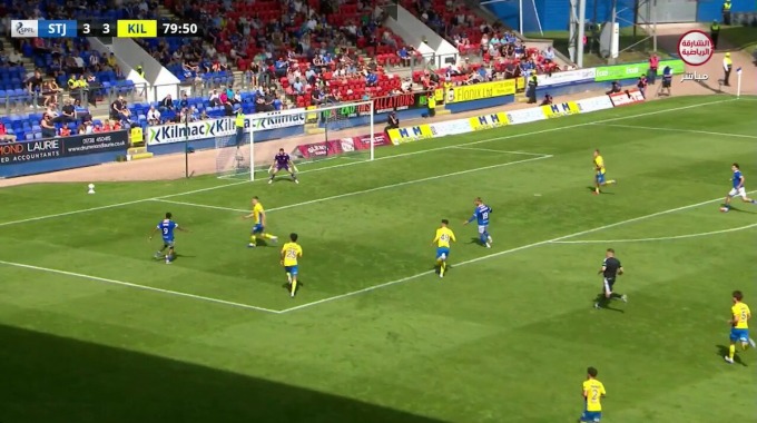 Gol Kai Fotheringham Para el equipo St. Johnstone Contra Kilmarnock en el minuto 80