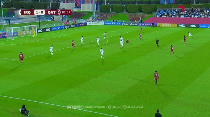 هدف راشد العبدالله لفريق قطر بمواجهة العراق بالدقيقة 83