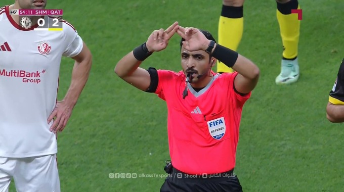 Red Card Ali Saoudi For Team Qatar SC Against Al-Shamal minute 45