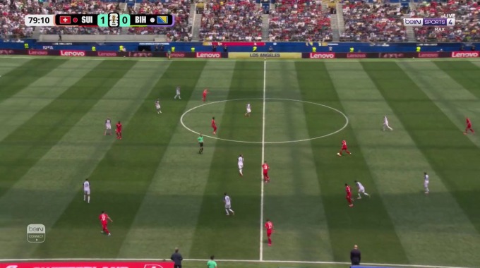 Red Card Tarik Muharemović For Team Bosnia-Herzegovina Against Switzerland minute 80