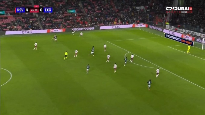 Goal Ilias Bronkhorst For Team Excelsior Against PSV Eindhoven minute 45