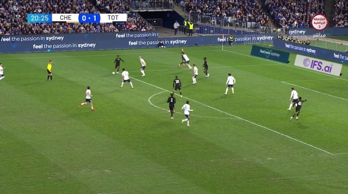 Gol Estevao Para el equipo Chelsea Contra Tottenham en el minuto 21