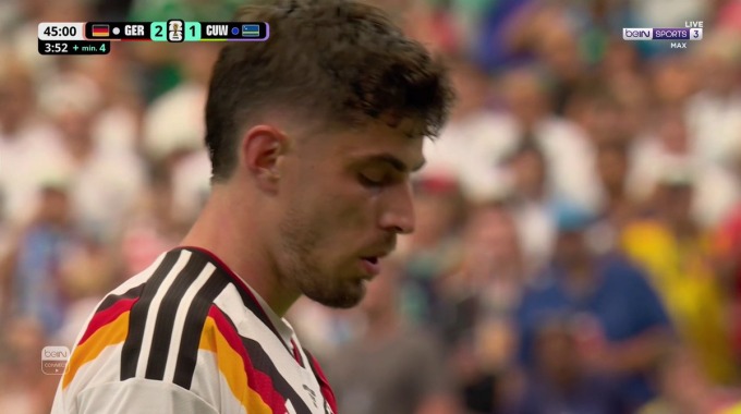 Penalti Kai Havertz Para el equipo Alemania Contra Curaçao en el minuto 45